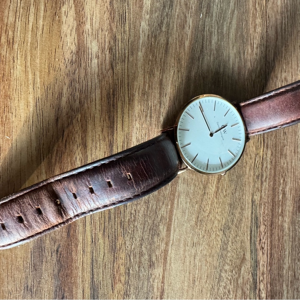 Daniel Wellington Brown Leather Watch with White Dial
